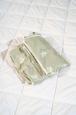 Green Daisy Patterned 6-Piece Zip Storage Set for Under Bed and Sofa Bed