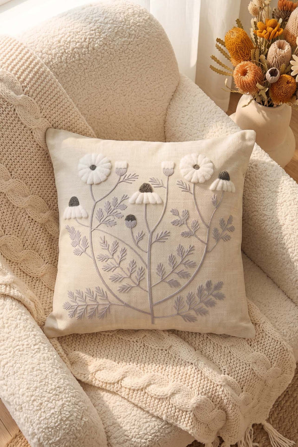 Mixed Floral Patterned Punch Decorative Cushion Cover