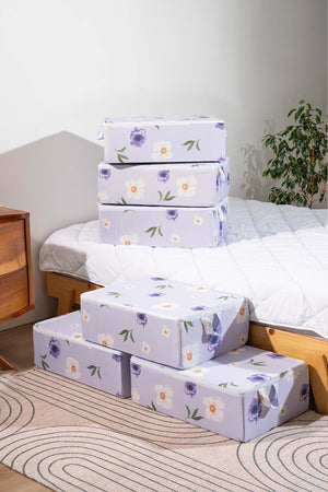 Wildflowers Patterned 6-Piece Zip Storage Set for Under Bed and Sofa Bed