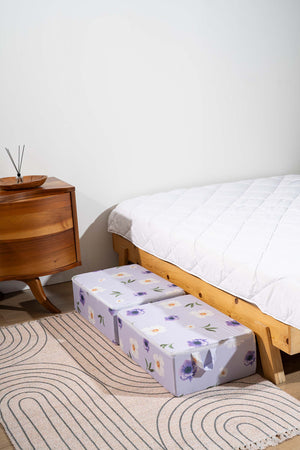 Wildflowers Patterned 6-Piece Zip Storage Set for Under Bed and Sofa Bed