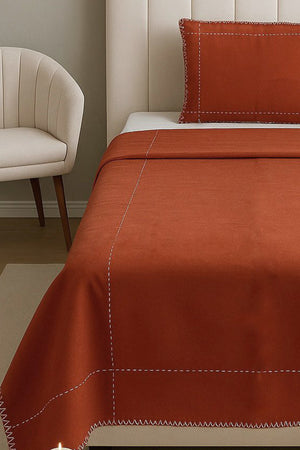 Luna Tile Striped Shepherd Stitch 100% Cotton Single Bed Cover Set