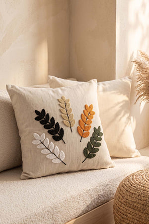 Colorful Olive Branch Patterned Punch Decorative Cushion Cover