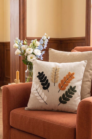 Colorful Olive Branch Patterned Punch Decorative Cushion Cover