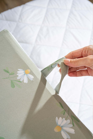 Green Daisy Patterned 6-Piece Zip Storage Set for Under Bed and Sofa Bed