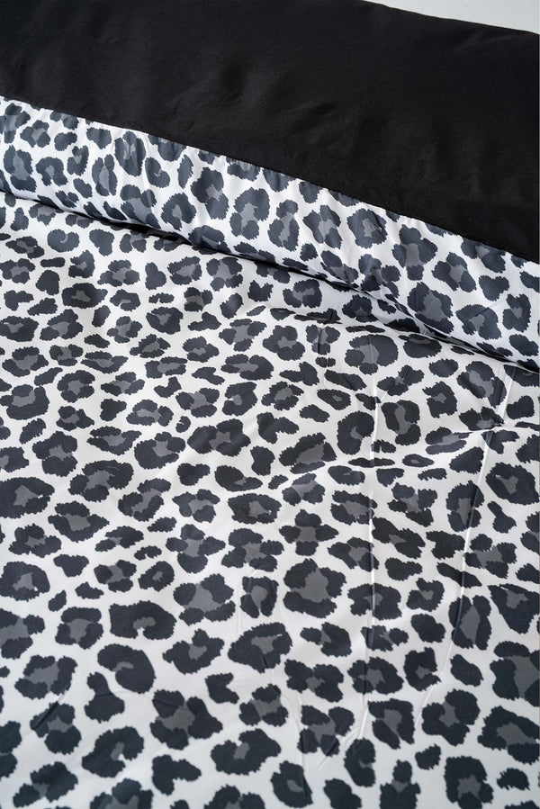 Leopard Black Double Duvet Cover Set