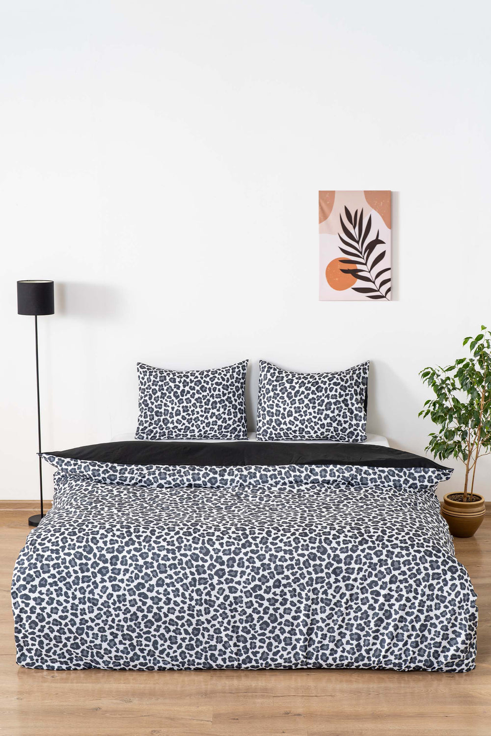 Leopard Black Double Duvet Cover Set