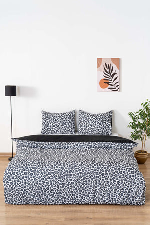 Leopard Black Double Duvet Cover Set