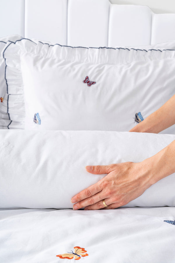 Butterfly Double Embroidered Duvet Cover Set & Bridal Set 100% Cotton