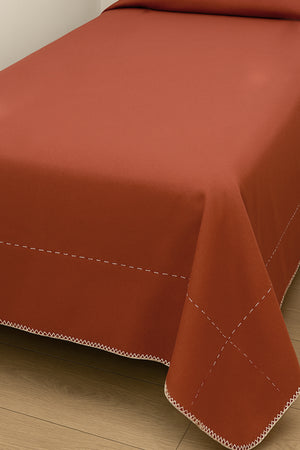 Luna Tile Striped Shepherd Stitch 100% Cotton Single Bed Cover Set