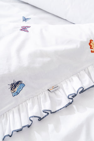Butterfly Double Embroidered Duvet Cover Set & Bridal Set 100% Cotton