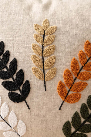 Colorful Olive Branch Patterned Punch Decorative Cushion Cover