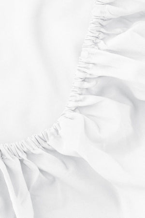 White Cotton Double Bed Fitted Sheet 160x200