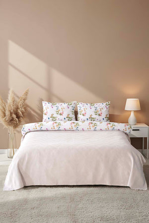 Zigzag Light Gray 5-Piece Bridal/Quilt Set – 100% Cotton Duvet Cover, Bedspread & Sheet Set, King Size