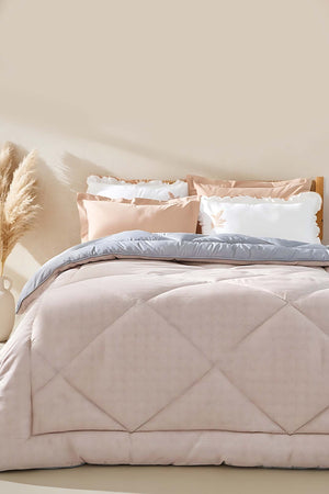 Beige-Gray Modie Double-Sided Luxury Quilt 195x215 cm