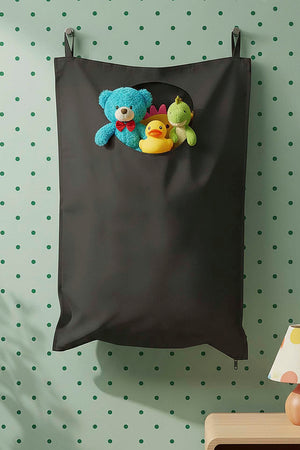 Black Zippered Over-the-Door Laundry & Toy Storage Bag
