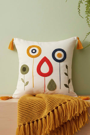 Modern Floral Pattern Punch Decorative Cushion Cover