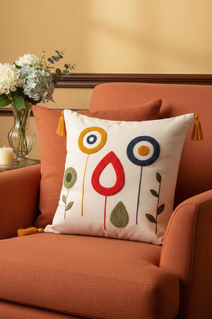 Modern Floral Pattern Punch Decorative Cushion Cover