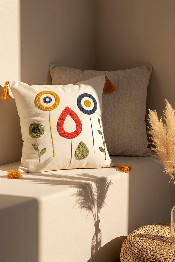 Modern Floral Pattern Punch Decorative Cushion Cover