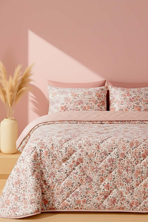 Pink Spring Cotton Double Quilted Pique & Bedspread