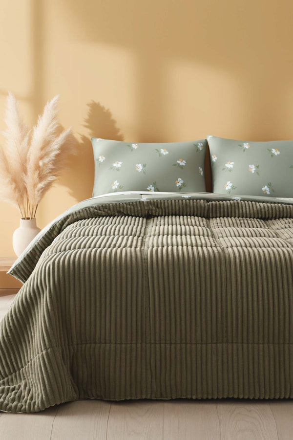 Green Daisy Single Size Tresa Bedding Set
