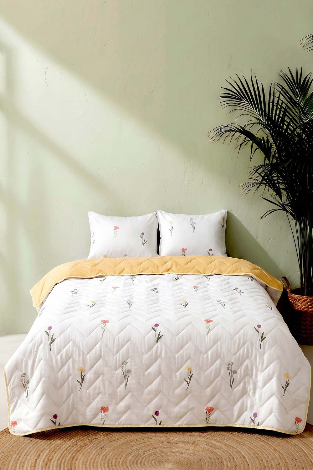 Bella Double Size Cotton Quilted Bedspread & Pike