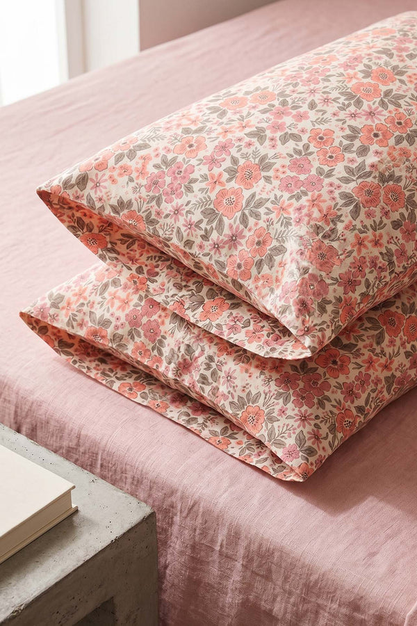 Pink Spring Cotton 2-Piece Pillowcase Set 50x70 cm
