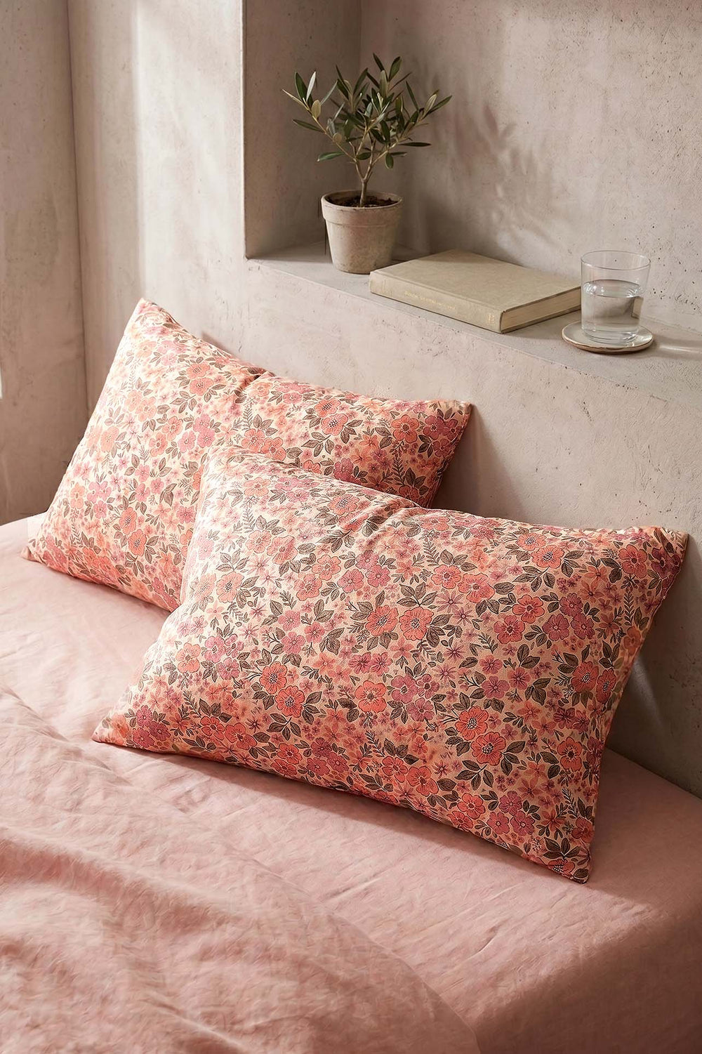 Pink Spring Cotton 2-Piece Pillowcase Set 50x70 cm