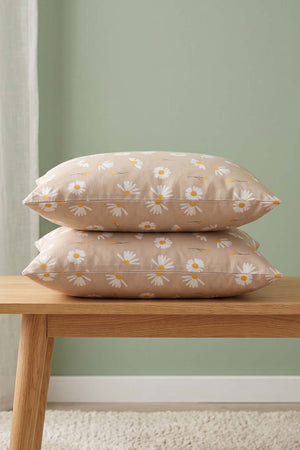 Mink Daisy Cotton 2-Piece Pillowcase Set 50x70 cm
