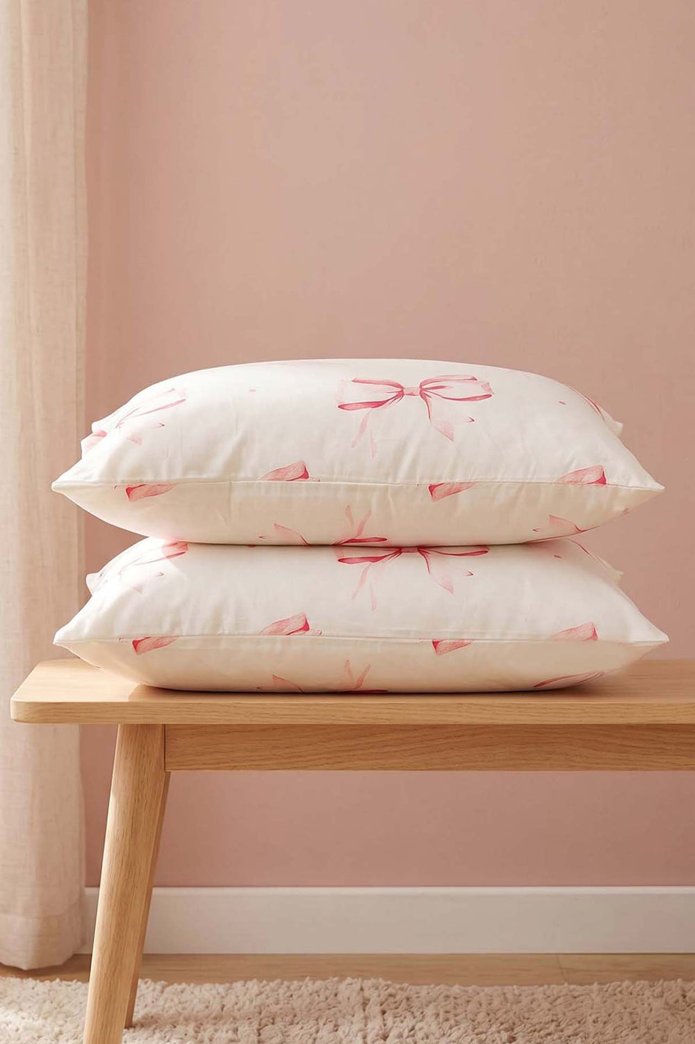 Ribbon Patterned Cotton 2-Piece Pillowcase Set 50x70 cm