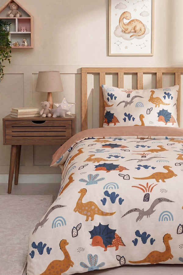 Dinosaurs Single Size Cotton Kids' Duvet Cover Set
