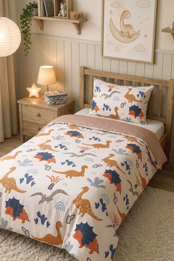 Dinosaurs Single Size Cotton Kids' Duvet Cover Set