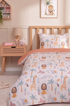 Zoo Single Size Cotton Children's Duvet Cover Set