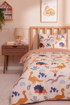 Dinosaurs Single Size Cotton Kids' Duvet Cover Set