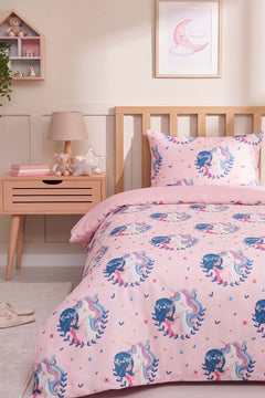 Unicorn Single Size Cotton Children's Duvet Cover Set