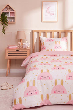 Gold Rabbit Single Cotton Duvet Cover Set