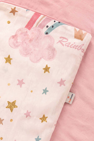 Pink Rainbow Single Size Cotton Children's Duvet Cover Set