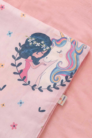 Unicorn Single Size Cotton Children's Duvet Cover Set