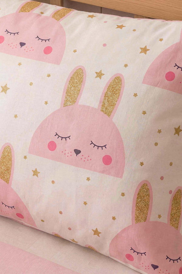 Gold Rabbit Single Cotton Duvet Cover Set