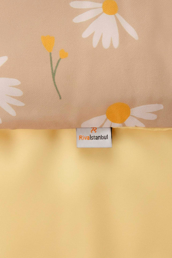 Beige Daisy Double Size Duvet Cover Set – Cotton