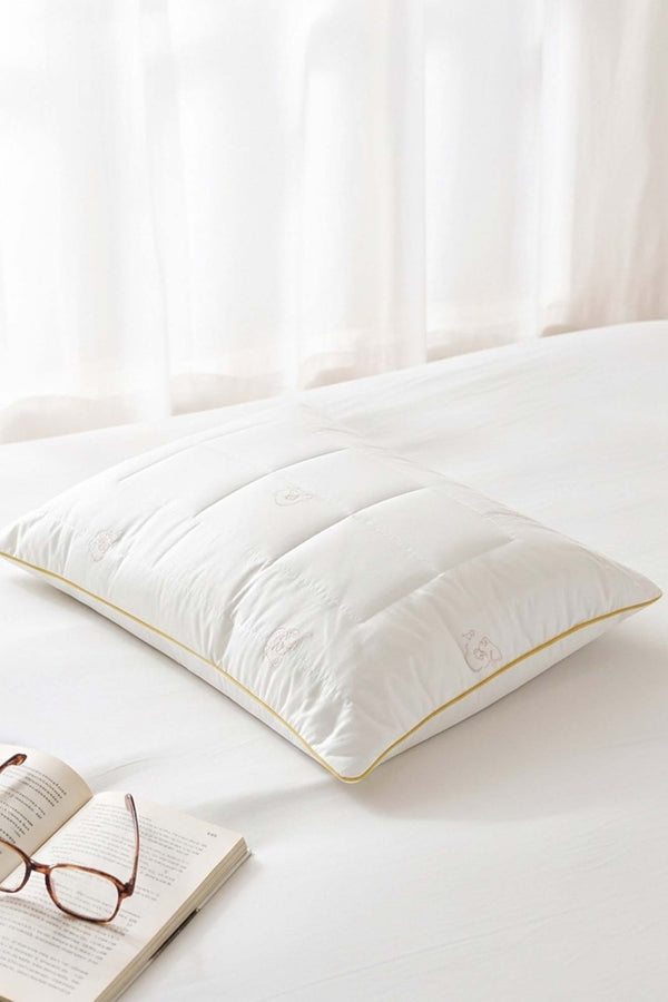 Linole 100% Merino Wool Pillow – All-Season Temperature Regulating, 100% Cotton Cover, 50x70 cm