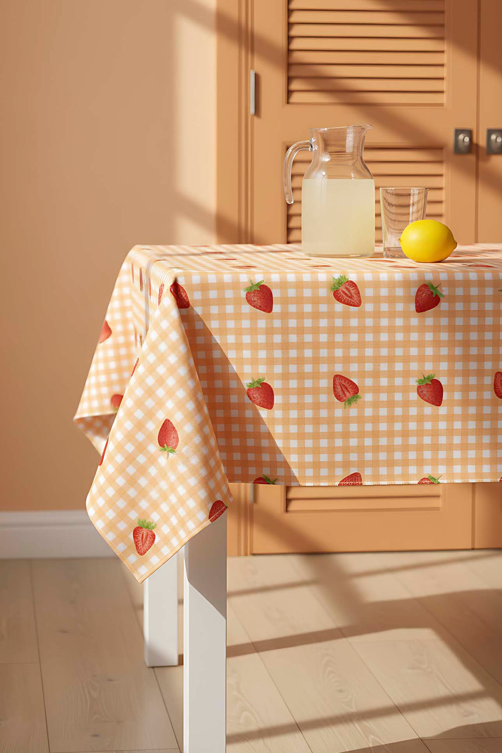 Orange Tablecloth – Casual & Wipeable Polyester, Picnic/Kitchen Use, 140x200 cm