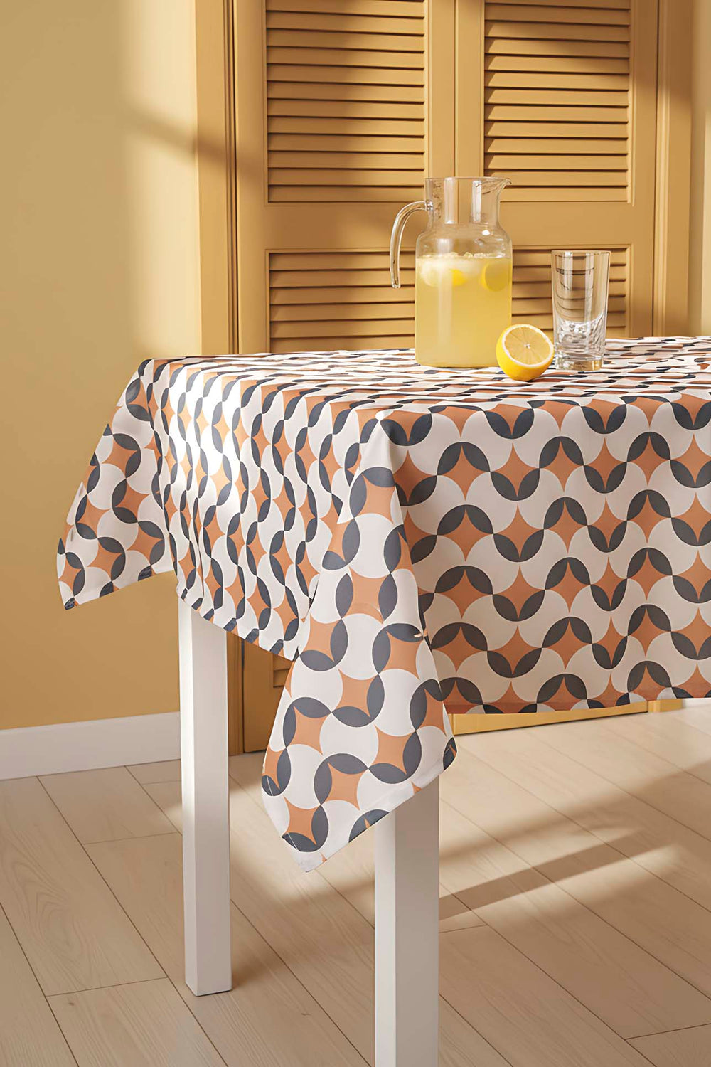 Geometric Abstract Tablecloth – Casual & Wipeable Polyester, Picnic/Kitchen Use, 140x200 cm