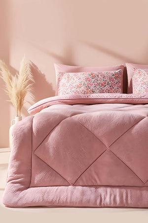 Powder Pink Loura Double-Sided Deluxe Wellsoft Duvet 195x215 cm