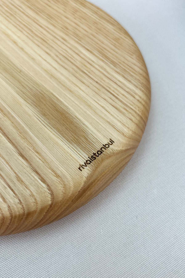 Wooden Chestnut Wood Carved Round Serving Board, Presentation Stand