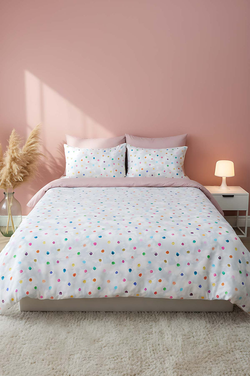 Bonny Polycotton Double Size Duvet Cover Set, Zipper, 200×215 cm, 3-Piece