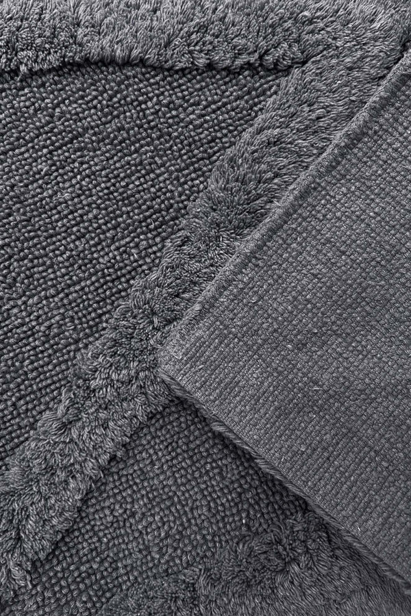 Home Embossed Cotton 2-Piece Bathroom Toilet Mat Set