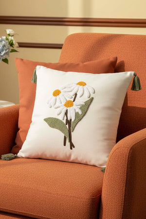 Bohemian Daisy Branch Punch Decorative Cushion Cover