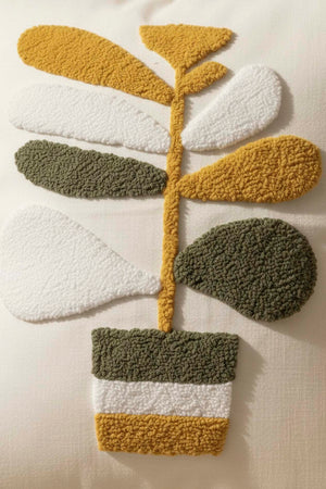Potted Plant Pattern Punch Decorative Cushion Cover