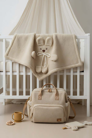 Teddy Bear Plush Baby Blanket – Soft & Cozy Infant Blanket