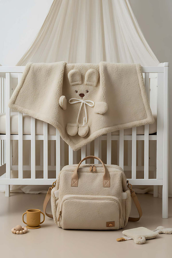Teddy Bear Plush Baby Blanket – Soft & Cozy Infant Blanket